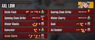 Axl's command list (Image via Arc System Works)